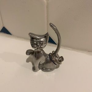 Silver Cat Ring Holder